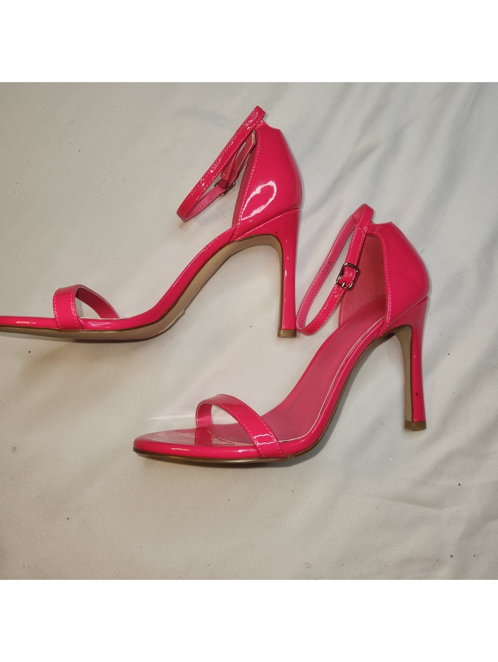Hot pink high heel sandals